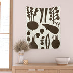 fresh fresh vegetable-black Wall Tapestry Gallery Image 2