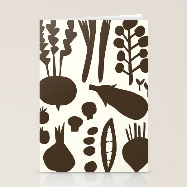 fresh fresh vegetable-black Stationery Card Gallery Image 1