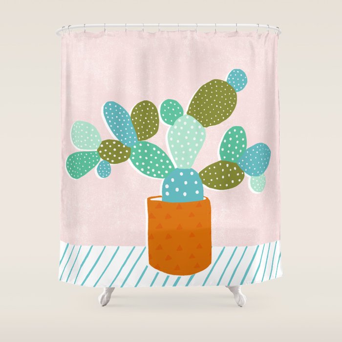 modern cacti Shower Curtain Gallery Image 1