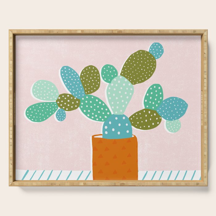 modern cacti Serving Tray Gallery Image 1