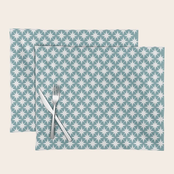 Starry Art Deco Pattern XI Teal Green Placemat Gallery Image 1
