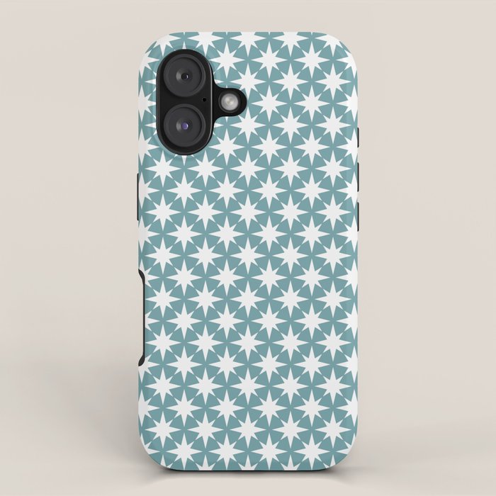 Starry Art Deco Pattern XI Teal Green iPhone Case Gallery Image 1