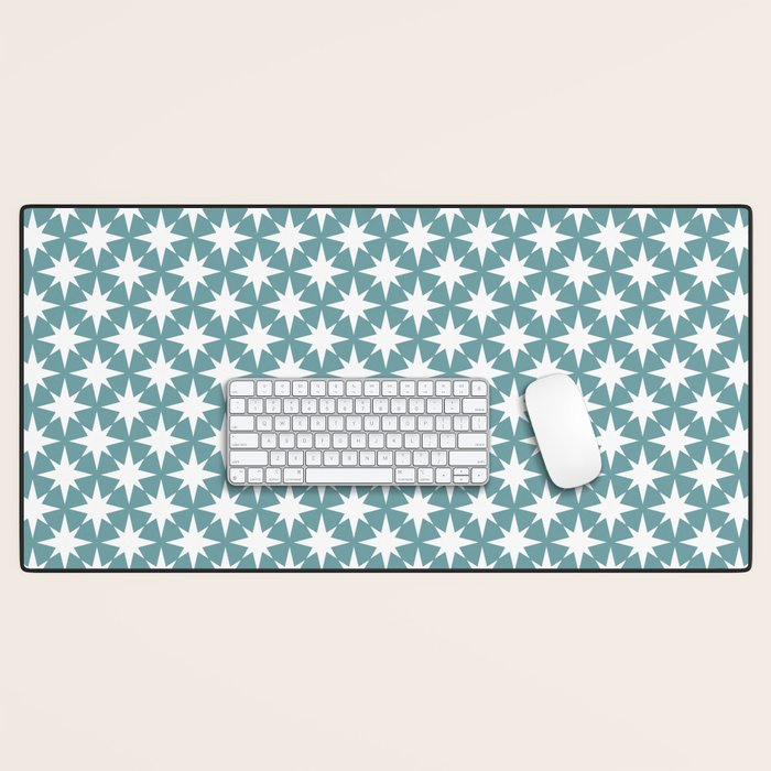 Starry Art Deco Pattern XI Teal Green Desk Mat Gallery Image 1