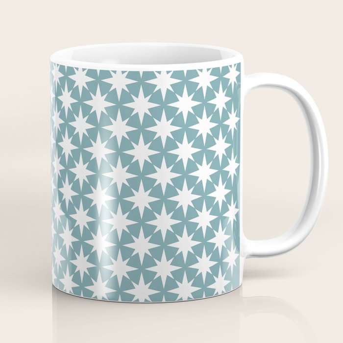Starry Art Deco Pattern XI Teal Green Coffee Mug Gallery Image 1
