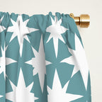 Starry Art Deco Pattern XI Teal Green Window Curtain Gallery Image 2