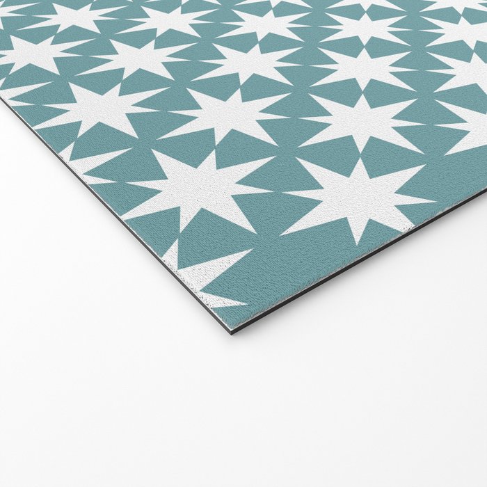 Starry Art Deco Pattern XI Teal Green Welcome Mat Gallery Image 2