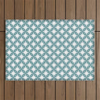 Starry Art Deco Pattern XI Teal Green Outdoor Rug Gallery Image 1