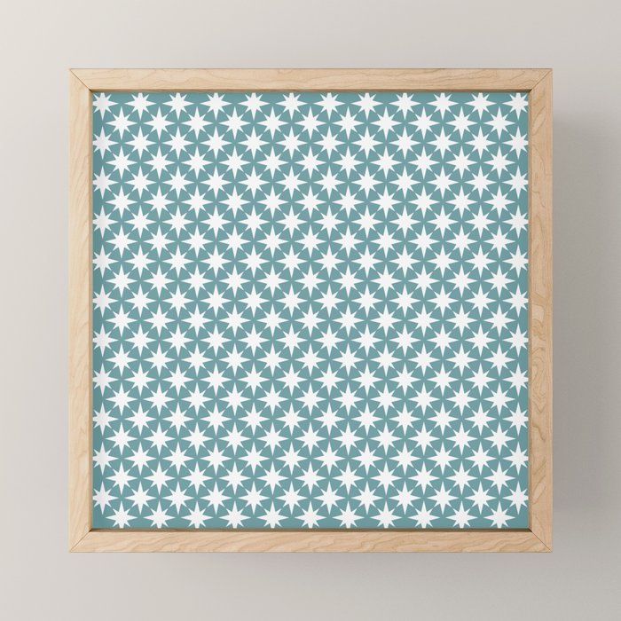 Starry Art Deco Pattern XI Teal Green Mini Art Print Gallery Image 1