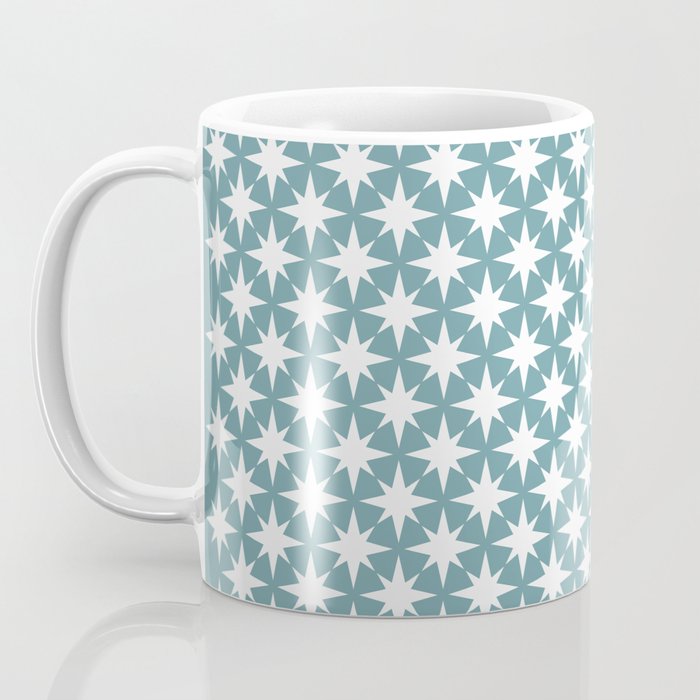Starry Art Deco Pattern XI Teal Green Coffee Mug Gallery Image 3