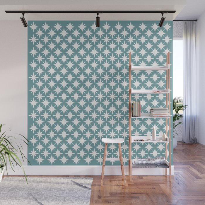 Starry Art Deco Pattern XI Teal Green Wall Mural Gallery Image 1