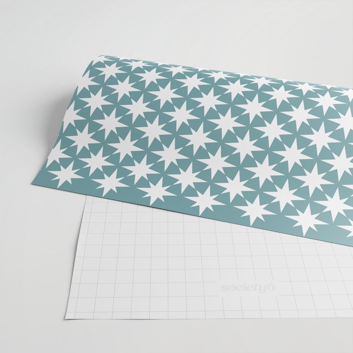 Starry Art Deco Pattern XI Teal Green Wrapping Paper Gallery Image 2