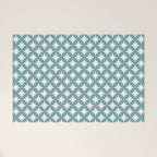 Starry Art Deco Pattern XI Teal Green Welcome Mat Gallery Image 1