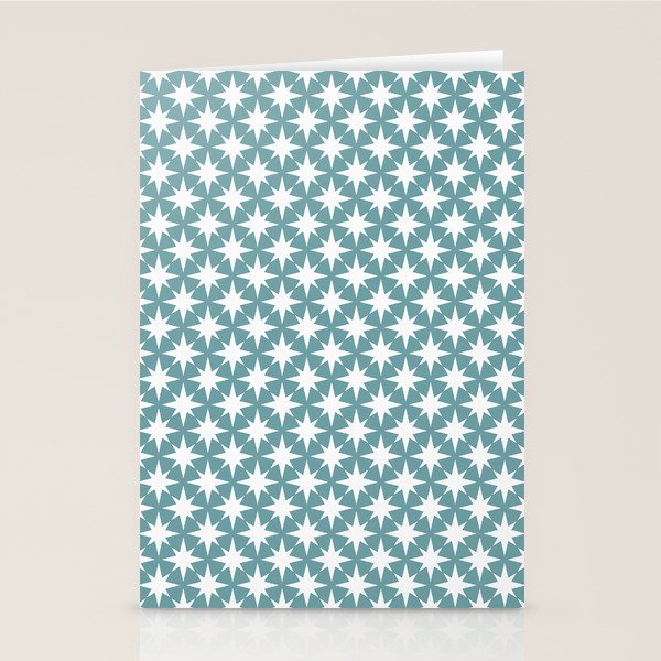 Starry Art Deco Pattern XI Teal Green Stationery Card Gallery Image 2