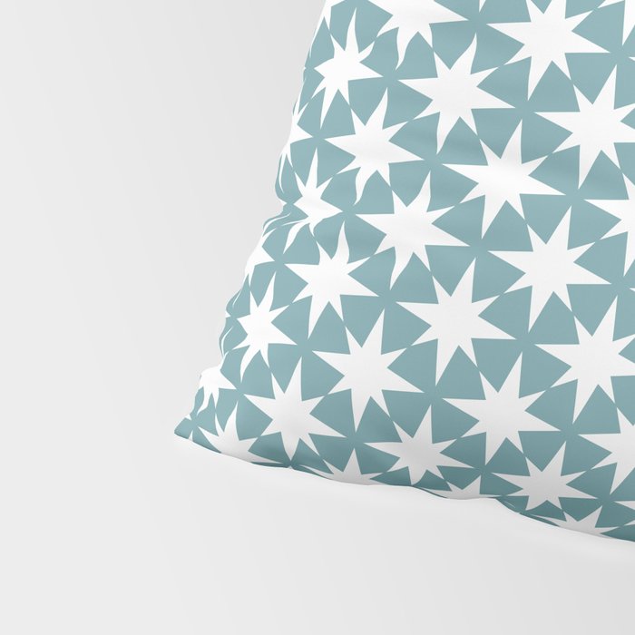 Starry Art Deco Pattern XI Teal Green Pillow Sham Gallery Image 4