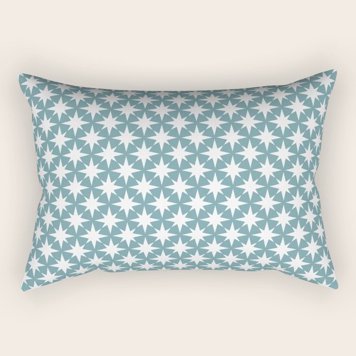 Starry Art Deco Pattern XI Teal Green Rectangular Pillow Gallery Image 2
