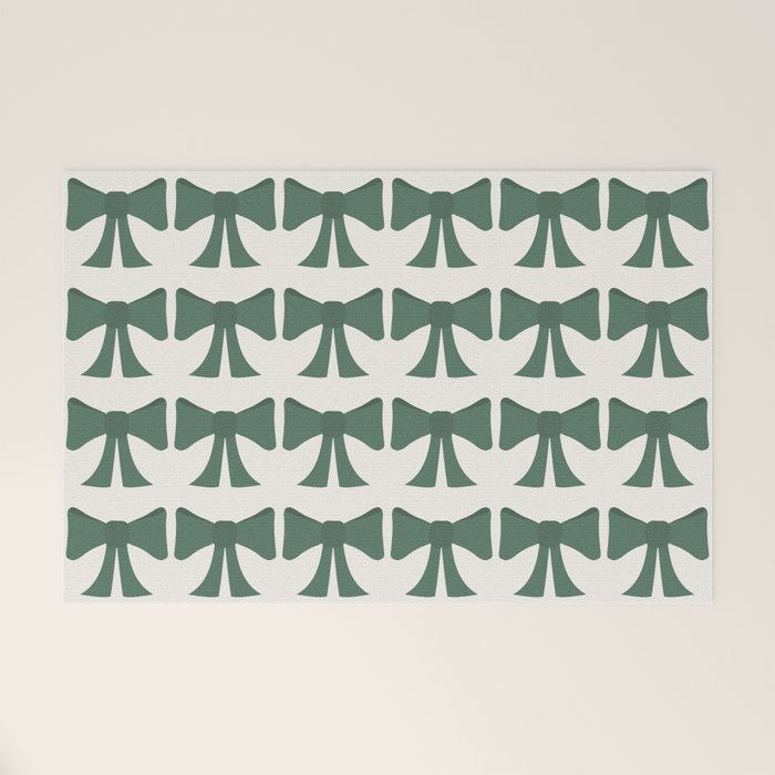 Vintage Bows IV Green Welcome Mat Gallery Image 1