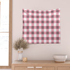 Dusty Pink Gingham Check Wall Tapestry Gallery Image 2