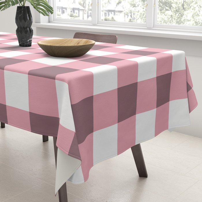 Dusty Pink Gingham Check Tablecloth Gallery Image 3