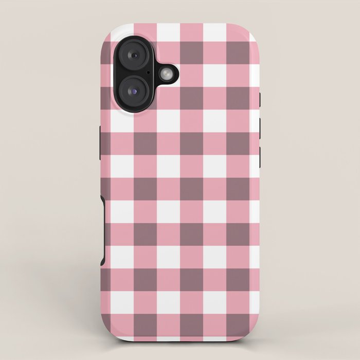 Dusty Pink Gingham Check iPhone Case Gallery Image 1