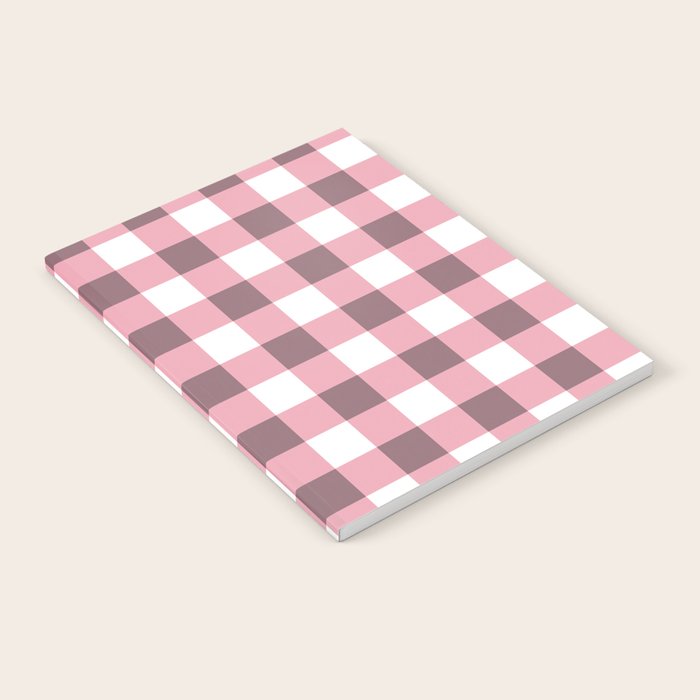 Dusty Pink Gingham Check Notebook Gallery Image 2