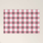 Dusty Pink Gingham Check Welcome Mat Gallery Image 1