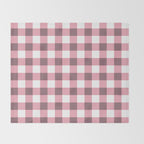 Dusty Pink Gingham Check Throw Blanket Gallery Image 2