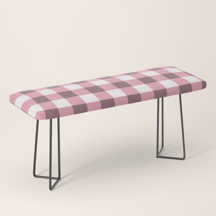 Dusty Pink Gingham Check Bench Gallery Image 1