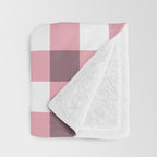 Dusty Pink Gingham Check Throw Blanket Gallery Image 3