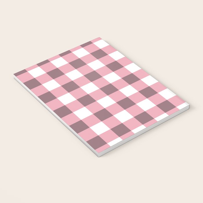 Dusty Pink Gingham Check Notebook Gallery Image 3
