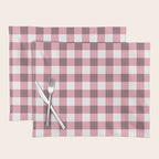 Dusty Pink Gingham Check Placemat Gallery Image 1