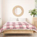 Dusty Pink Gingham Check Duvet Cover Gallery Image 3