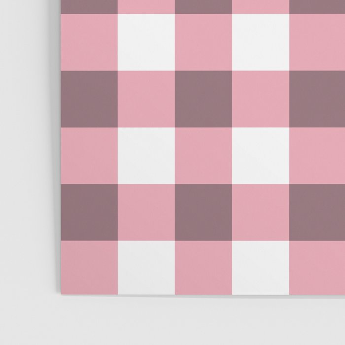 Dusty Pink Gingham Check Poster Gallery Image 3