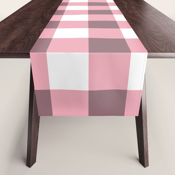 Dusty Pink Gingham Check Table Runner Gallery Image 1