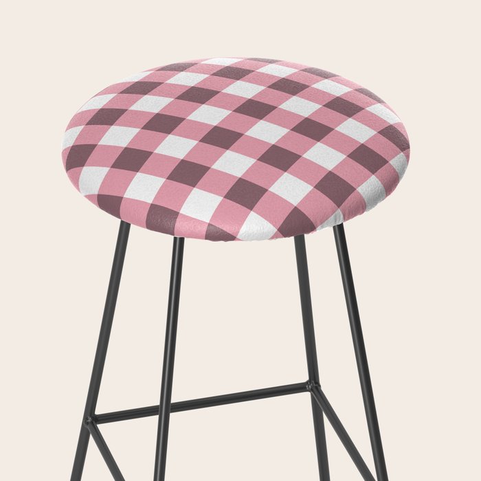 Dusty Pink Gingham Check Stool Gallery Image 2