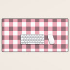 Dusty Pink Gingham Check Desk Mat Gallery Image 1