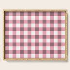 Dusty Pink Gingham Check Serving Tray Gallery Image 1