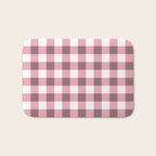 Dusty Pink Gingham Check Bath Mat Gallery Image 1