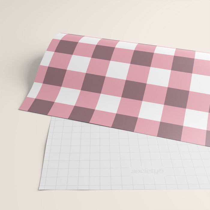 Dusty Pink Gingham Check Wrapping Paper Gallery Image 2
