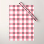 Dusty Pink Gingham Check Wrapping Paper Gallery Image 1