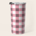 Dusty Pink Gingham Check Travel Mug Gallery Image 3