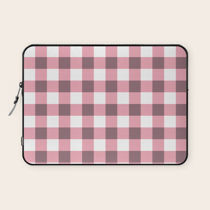 Dusty Pink Gingham Check Laptop Sleeve Gallery Image 1