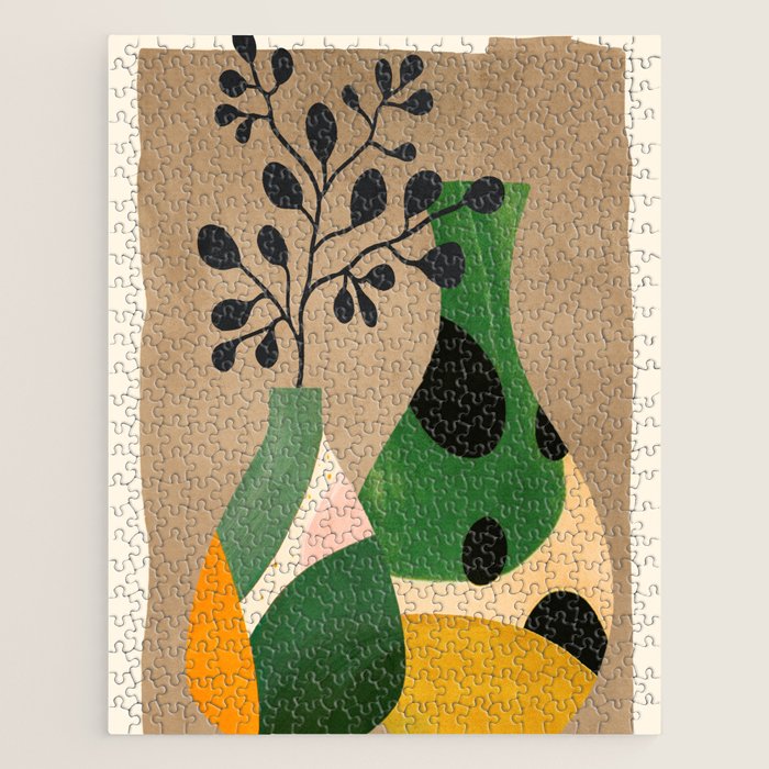 Modern Abstract Vases with Plant 1 Jigsaw Puzzle Gallery Image 1