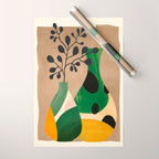 Modern Abstract Vases with Plant 1 Wrapping Paper Gallery Image 1