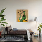 Modern Abstract Vases with Plant 1 Wood Wall Art Gallery Image 2