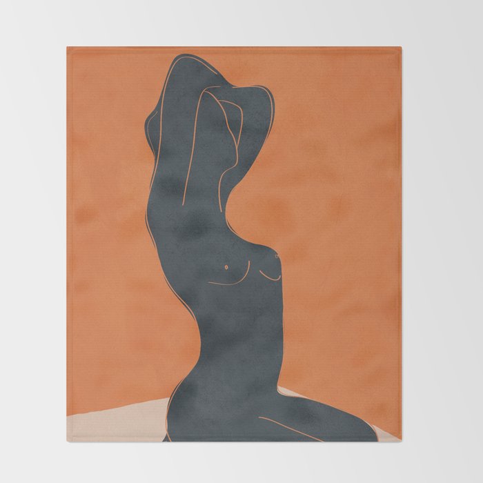 Abstract Nude IV Throw Blanket Gallery Image 2
