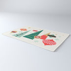Retro Christmas Card Theme - Plain White Rug Gallery Image 3