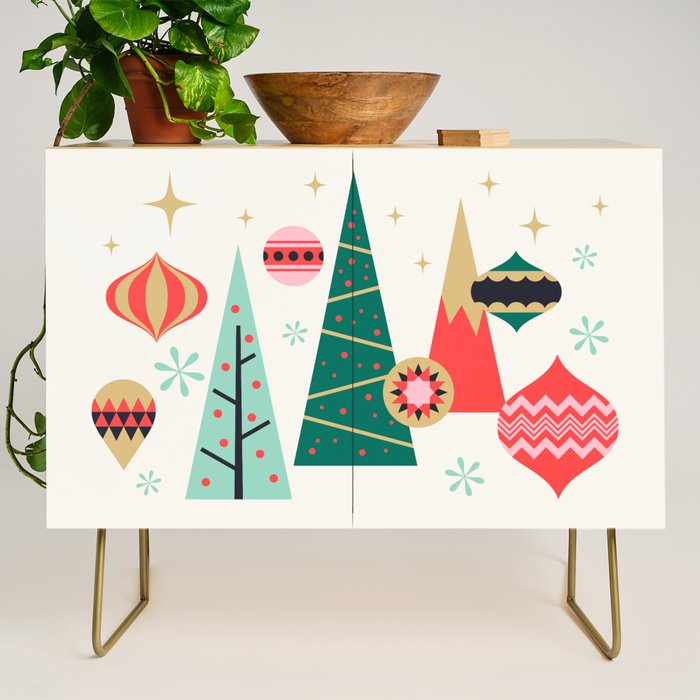 Retro Christmas Card Theme - Plain White Credenza Gallery Image 1