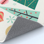 Retro Christmas Card Theme - Plain White Rug Gallery Image 4