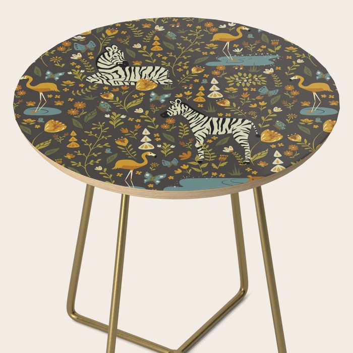 Zebras in Wild Fall Garden Side Table Gallery Image 2