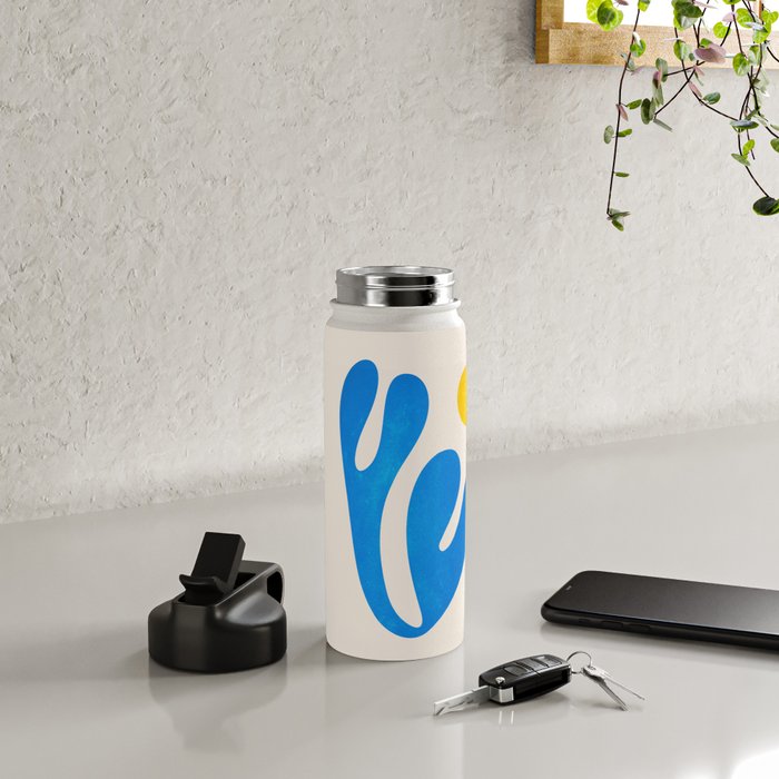 Blue Leaf & Sun: Matisse Paper Cutouts I Water Bottle Gallery Image 4